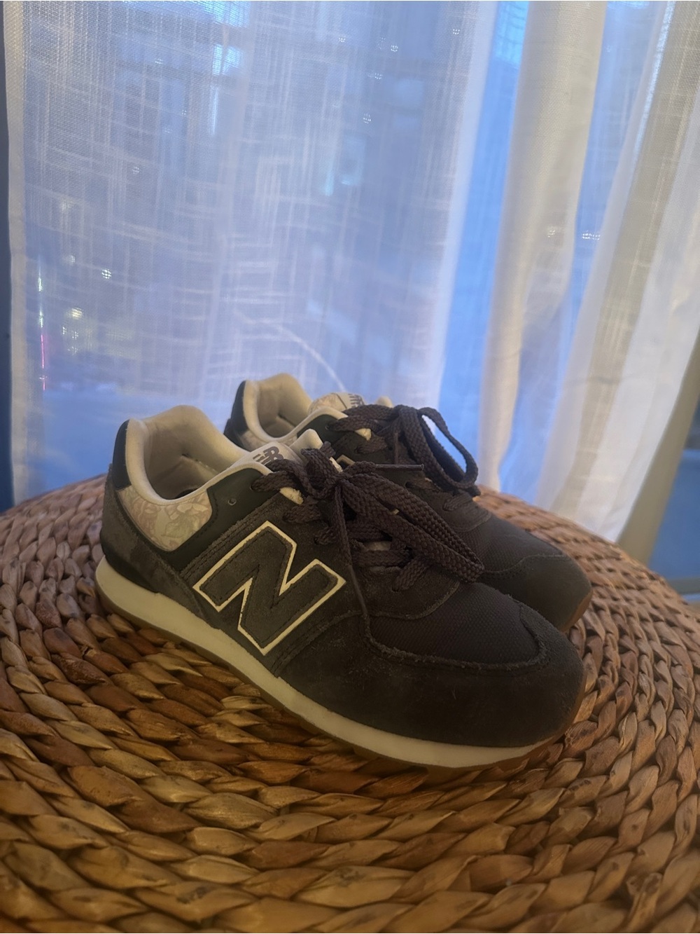 New Balance Navy and White Lace-Up Sneakers